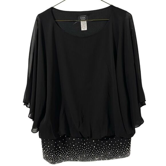 MSK black sleeveless blouse size 3X. A521 - Picture 1 of 6